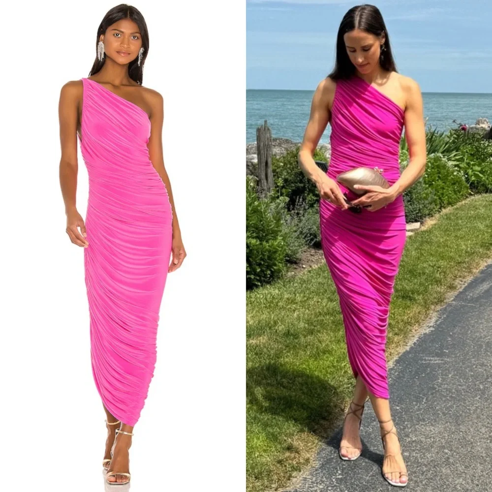 NEW Norma Kamali Diana Gown Orchid Pink